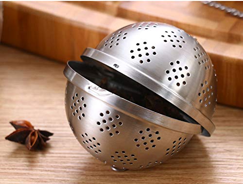 Spice Ball Extra Large For Cooking, Seasoning Ball, Spice Infuser, Tea Ball Filter, With Extended Chain Hook For Enhancing Soups, Stews, Cider, Wine, And Especially Brewing Large Quantities Of Tea