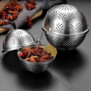 Spice Ball Extra Large For Cooking, Seasoning Ball, Spice Infuser, Tea Ball Filter, With Extended Chain Hook For Enhancing Soups, Stews, Cider, Wine, And Especially Brewing Large Quantities Of Tea