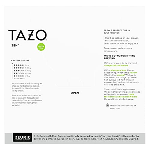 TAZO Tea K-Cups, Green Tea, Zen, Calming Tea, 16 Pods