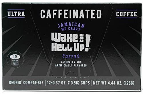 Wake The Hell Up! Jamaican Me Crazy® Flavored Single Serve Coffee Pods Of Ultra-Caffeinated Coffee For K-Cup Compatible Brewers | 12 Count, 2.0 Compatible