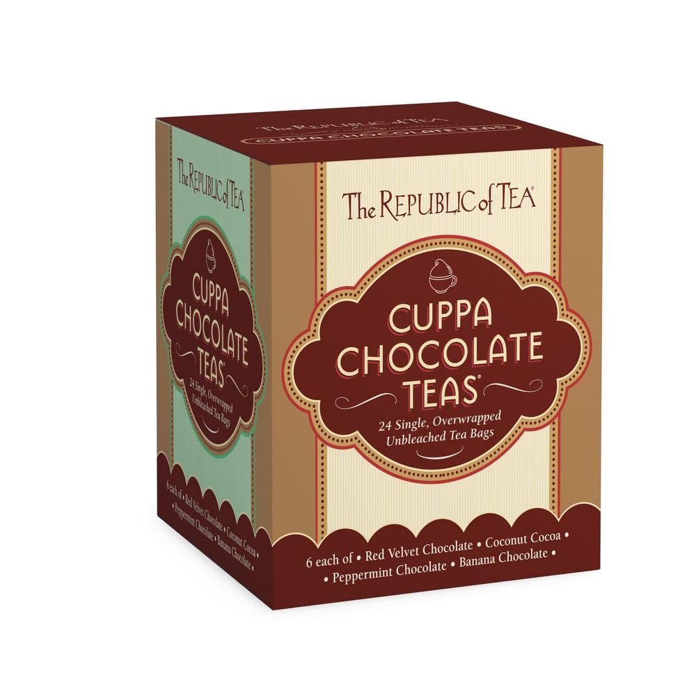 The Republic of Tea – Cuppa Chocolate Tea Assortment Gift (24 Individually Wrapped Dessert Tea Bags)