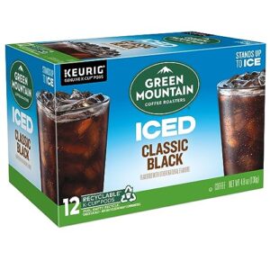 Green Mountain Coffee Roasters ICED Classic Black, Single Serve Keurig K-Cup Pods, Medium Roast Iced Coffee, 72 Count (6 Packs of 12)