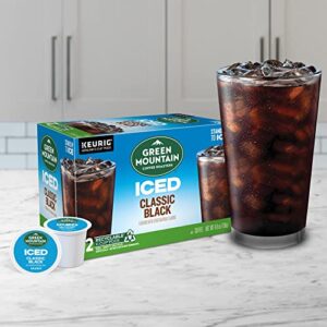 Green Mountain Coffee Roasters ICED Classic Black, Single Serve Keurig K-Cup Pods, Medium Roast Iced Coffee, 72 Count (6 Packs of 12)