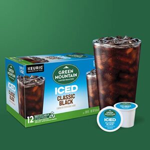 Green Mountain Coffee Roasters ICED Classic Black, Single Serve Keurig K-Cup Pods, Medium Roast Iced Coffee, 72 Count (6 Packs of 12)