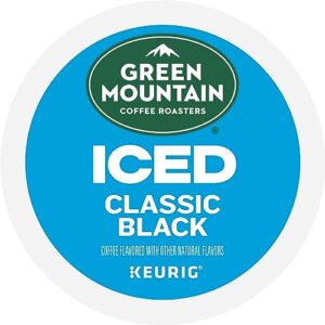 Green Mountain Coffee Roasters ICED Classic Black, Single Serve Keurig K-Cup Pods, Medium Roast Iced Coffee, 72 Count (6 Packs of 12)