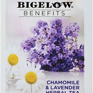 Bigelow Benefits Sleep Chamomile & Lavender Herbal Tea 18 Tea Bags (Pack of 2)