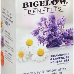 Bigelow Benefits Sleep Chamomile & Lavender Herbal Tea 18 Tea Bags (Pack of 2)