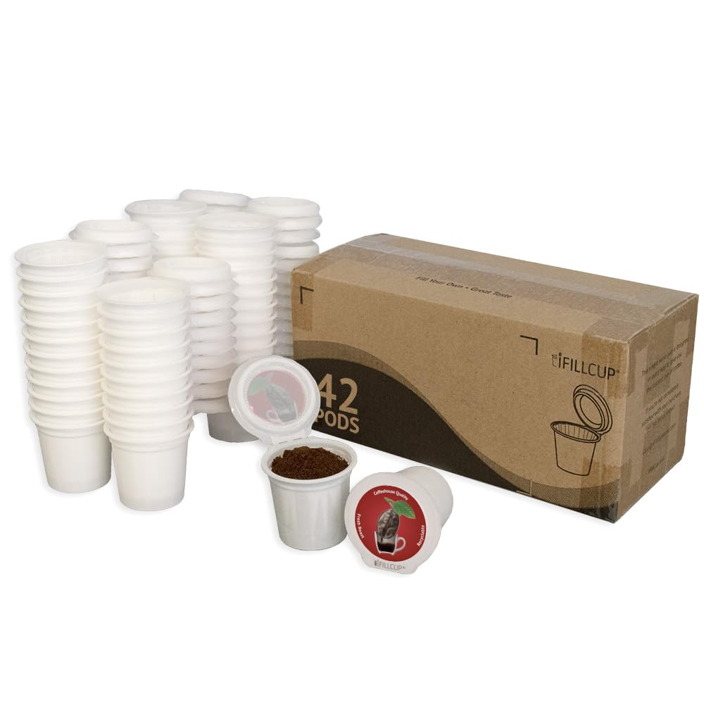 iFillCup, 42 Count Red - iFillCup, fill your own Empty Single Serve Pods. Eco friendly 100% recyclable pods for use in all k cup brewers including 1.0 & 2.0 Keurig. Airtight to seal in freshness.