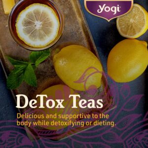 Yogi Tea Peach DeTox Tea - 16 Tea Bags per Pack (4 Packs) - Organic DeTox Tea to Feel Refreshed - Includes Cinnamon Bark, Ginger Root, Cardamom Pod, Burdock Root, Dandelion Root & More