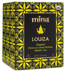 mina louiza, organic moroccan lemon verbena herbal tea, 15 biodegradable sachets