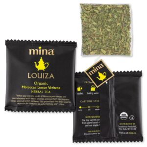 Mina Louiza, Organic Moroccan Lemon Verbena Herbal Tea, 15 Biodegradable Sachets