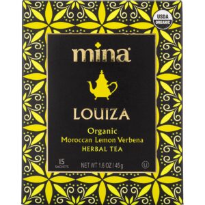 Mina Louiza, Organic Moroccan Lemon Verbena Herbal Tea, 15 Biodegradable Sachets