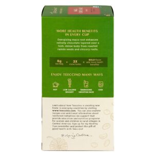 Teeccino Maca Chocolaté Herbal Tea - Rich & Roasted Herbal Tea That’s Caffeine Free & Prebiotic with Natural Energy from Adaptogenic Peruvian Maca, 25 Tea Bags