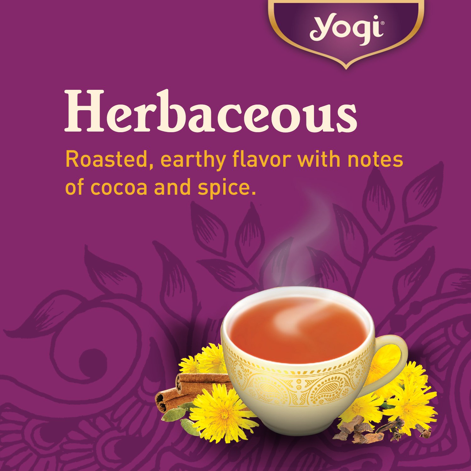 Yogi Tea Roasted Dandelion Spice DeTox Tea - 16 Tea Bags per Pack (4 Packs) - Organic DeTox Tea - Includes Roasted Dandelion Root, Dandelion Root, Cinnamon Bark, Cocoa Shell & More