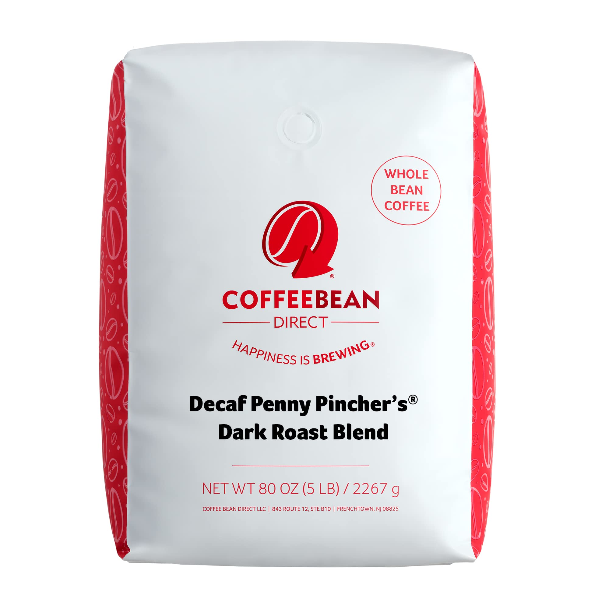 Coffee Bean Direct Decaf Penny Pincher's Dark Roast Blend, Whole Bean Coffee, 5-Pound Bag