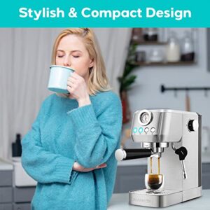 CASABREWS Compact Espresso Machine 20 Bar With Milk Frother Steam Wand, Professional Cappuccino Machine With 49 oz Removable Water Tank for Lattes, Macchiatos, Gift for Dad Mom Wife