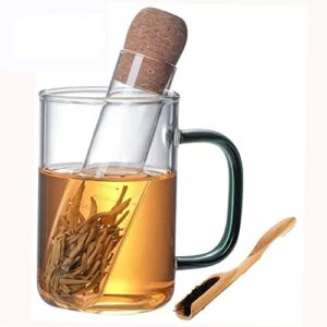 glass tea infuser with cork lid- clear and modern for all type of tea infusers for loose tea & tea flower,tea filter