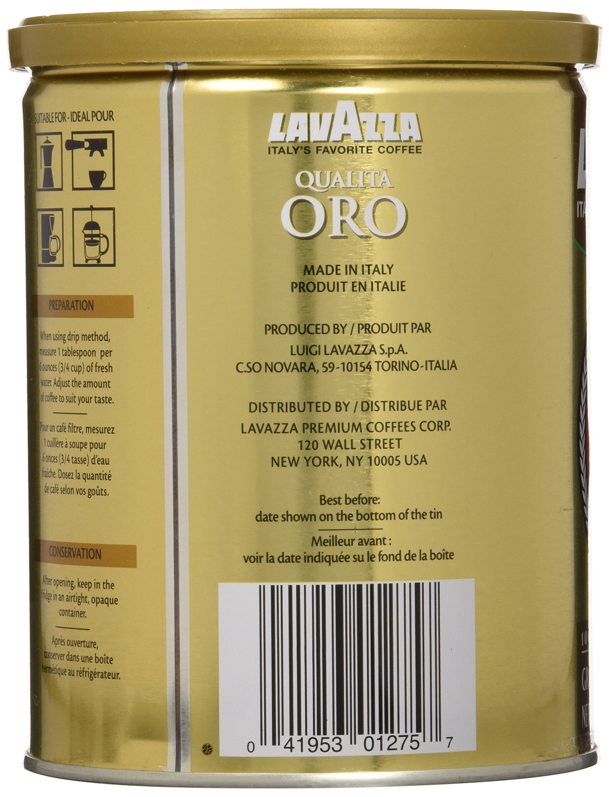 Lavazza Qualita Oro Ground Coffee, 8.8 Ounce (Pack of 1) - Packaging May Vary