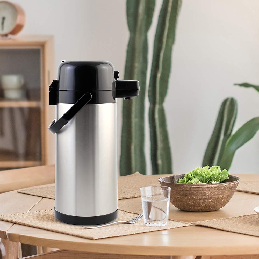 Airpot Coffee Carafe - TOMAKEIT 3L(102 Oz) Airpot Beverage Dispenser Insulated Stainless Steel Large Coffee Thermal - Pump Action Airpot for Hot/Cold Water