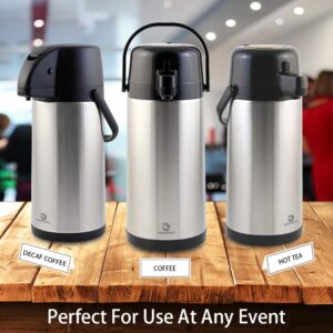 Airpot Coffee Carafe - TOMAKEIT 3L(102 Oz) Airpot Beverage Dispenser Insulated Stainless Steel Large Coffee Thermal - Pump Action Airpot for Hot/Cold Water