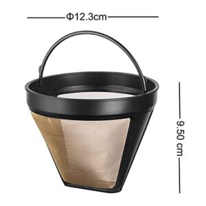 NRP Taller #4 Gold-tone Permanent Coffee Filter Compatible for KRUPS SAVOY, Braun, DeLonghi 12 cup Coffeemaker & More