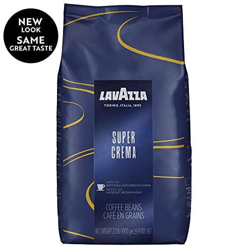 Lavazza medium roast Coffee Espresso Super Crema, Whole Beans, Pack of 8, 8 x 1000g