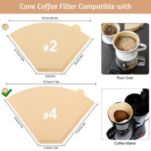 Coffee Filters #4,200 Count Disposable Coffee Filters 8-12 Cup,No Blowout,Unbleached Natural Coffee Filters 4 Cone Paper for Pour Over Coffer Makers/Coffee Dripper Cones