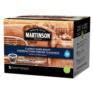 Martinson Classic Dark Roast Coffee, Keurig K-Cup Brewer Compatible Pods, 90 Count (Pack of 1)