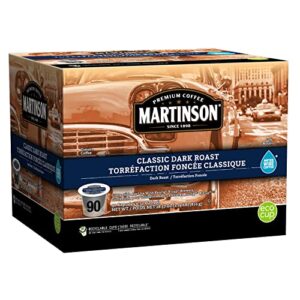 Martinson Classic Dark Roast Coffee, Keurig K-Cup Brewer Compatible Pods, 90 Count (Pack of 1)