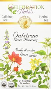 celebration herbals organic oatstraw green flowering tea, 24 ct
