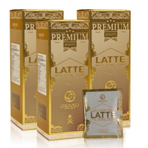 3 boxes organo gourmet cafe latte,100% certified ganoderma lucidum (60 sachets)