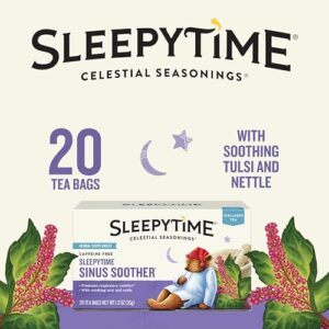 Celestial Seasonings Sleepytime Wellness Sinus Soother Tea, Caffeine Free, 20 Tea Bags Box, (Pack of 6)