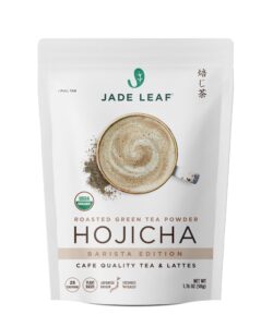 jade leaf matcha organic japanese hojicha roasted green tea powder, barista edition, authentic japanese, 50 servings (1.76 ounces)