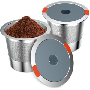 reusable stainless steel coffee filters for keurig 1.0 & 2.0 brewers - bpa-free reusable k-cup pods (2 pack)