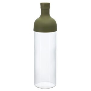 hario cold brew tea wine bottle, 750ml, olive green