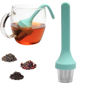 fenshine tea infuser, extra fine mesh tea cup filter silicone handle stainless steel tea strainer loose tea steeper for loose leaf tea or herbal tea