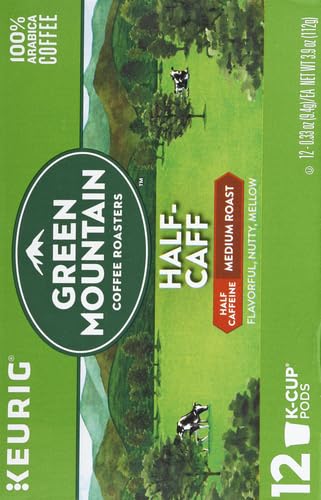 Green Mountain Coffee Roasters Half Caff Keurig Single-Serve K-Cup pods, Medium Roast Coffee, 12 Count