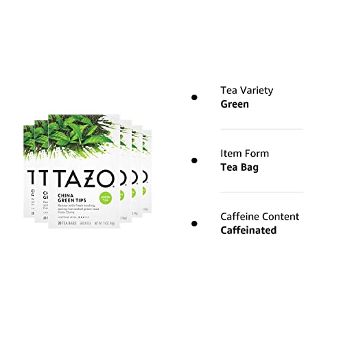 TAZO China Green Tips Renew Tea Bags, 20 Count (Pack of 6)