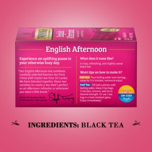Twinings Tea, English Afternoon Tea - Uplifting Caffeinated Black Tea Bags Individually Wrapped, 20 Count