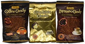 bali's best coffee, espresso and latte candy three pack, 5.3oz