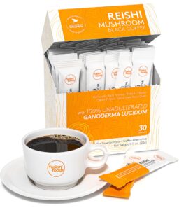 reishi mushroom black coffee by fusion foods™ | all natural unadulterated reishi mushroom ganoderma | robust aroma & taste - 30 counts