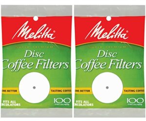 melitta 3.5 inch white disc coffee filters (pack of 2)