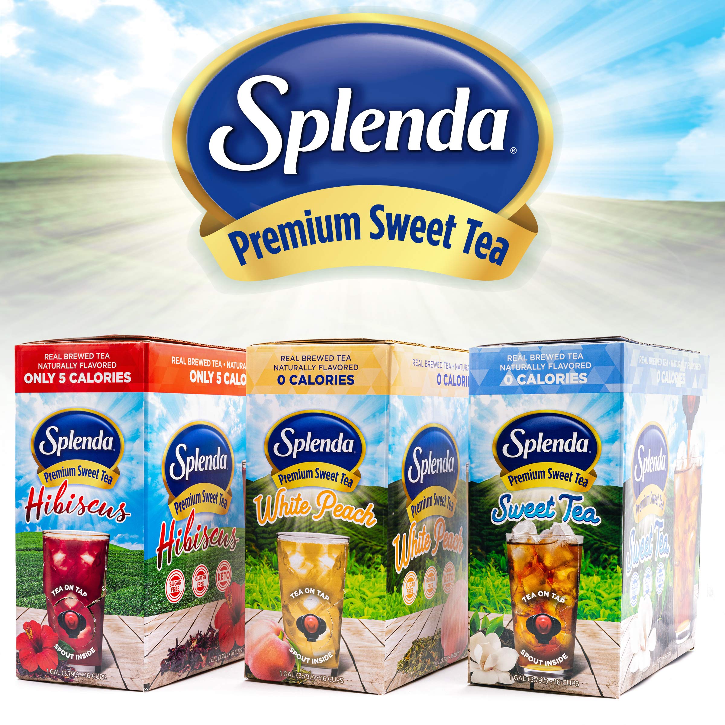 SPLENDA Premium Sweet Tea On Tap, 1 Gallon Bag In Box Ready to Drink Liquid, Sweet Tea, 128 Fl Oz