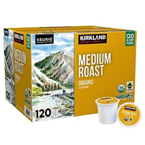 kirkland signature summit roast organic medium roast coffee pods, 120 k-cup pods