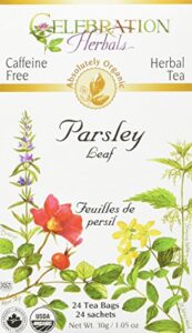 celebration herbals organic parsley leaf tea caffeine free, 24 herbal bags
