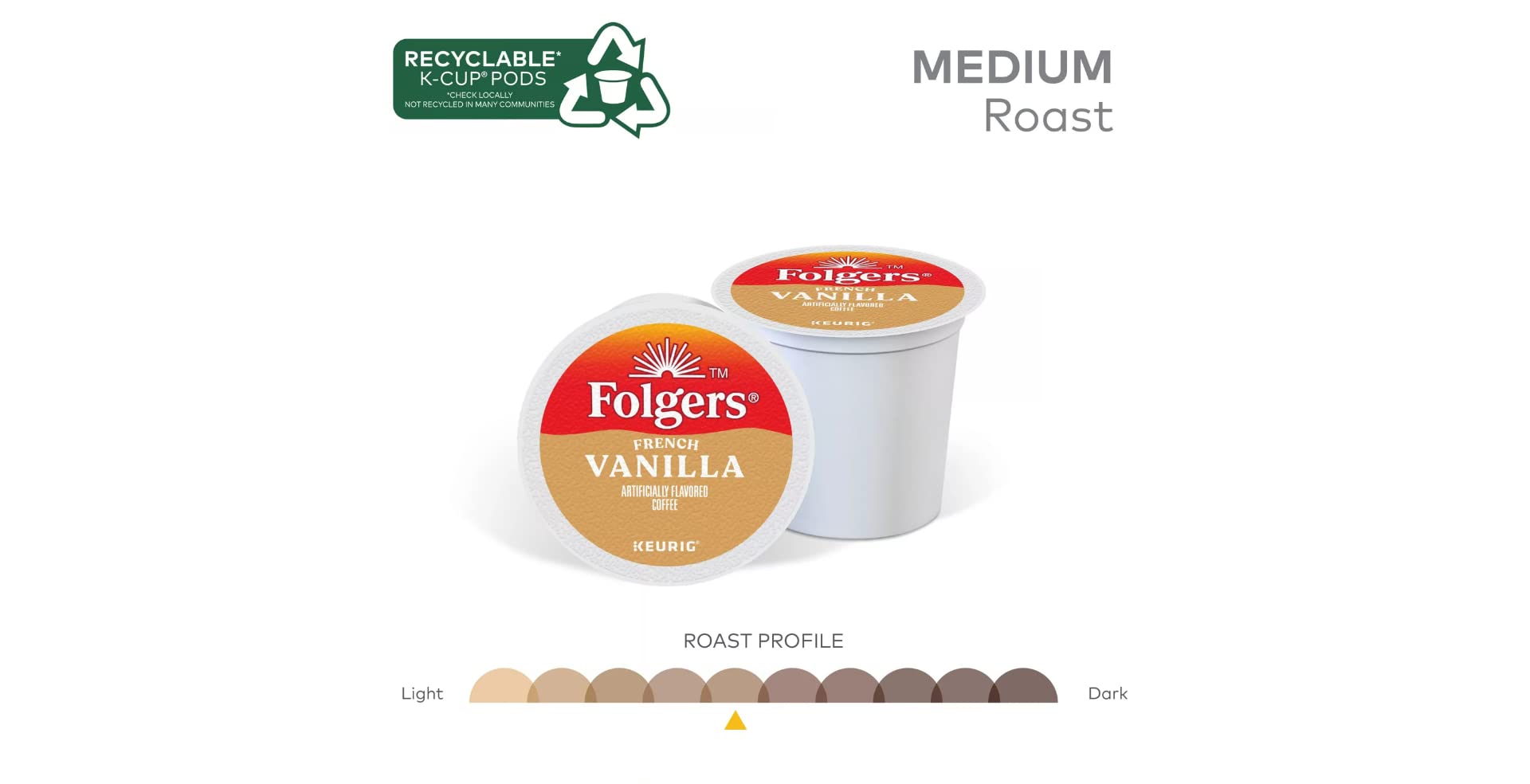 Folgers Gourmet Selections Vanilla Biscotti Coffee K-Cups ( 2 Pack x 24 K-cups)