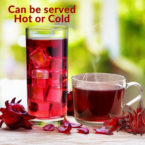 ZAVBE Hibiscus Tea 1lbs Dried Hibiscus Flower Perfect for Hibiscus Tea loose leaf, Flor de Jamaica, Cut and Sifted Packaged in Resealable Bag Hot & Iced Tea, Whole Flowers and Petals. (16, Ounces)