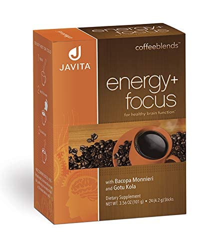 Javita Energy + Focus Instant Coffee Packets, 100% South American Blend, Arabica Coffee with Robusta, Contains Herbs for Clarity, Energy, & Focus, Keto Coffee, Dieters Drink, 24 (4.2g) Sticks