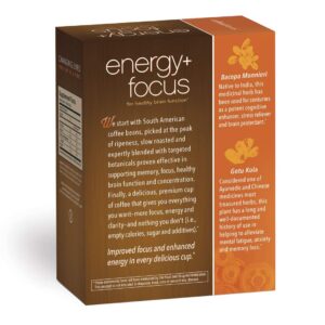 Javita Energy + Focus Instant Coffee Packets, 100% South American Blend, Arabica Coffee with Robusta, Contains Herbs for Clarity, Energy, & Focus, Keto Coffee, Dieters Drink, 24 (4.2g) Sticks