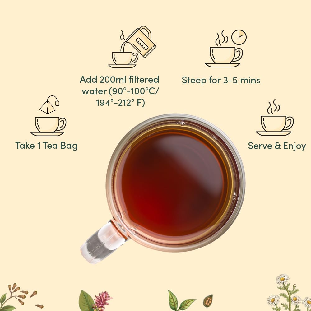 VAHDAM, Assorted Herbal Tea Sampler Gift Set (6 Variants, 60 Tea Bags) Caffeine Free, Gluten Free, Non GMO | Tea Variety Pack - Long Leaf Pyramid Tea Bags Variety Pack | Gifts for Women & Men